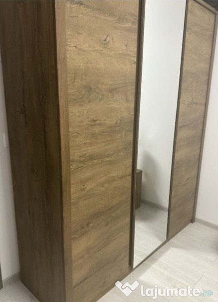 Dulap VEDDE 167x197 oglindă stejar sălbatic închis