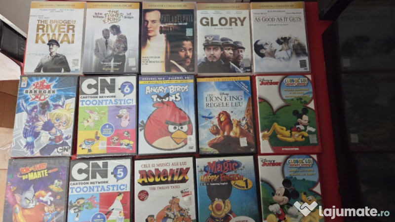 Colectie 60 DVD uri filme (35) si desene animate (25) originale