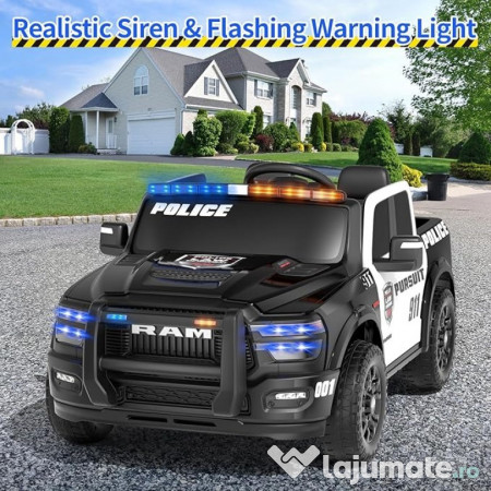 Masinuta electrica de politie DODGE RAM 2500 REBEL, 400W, 24V
