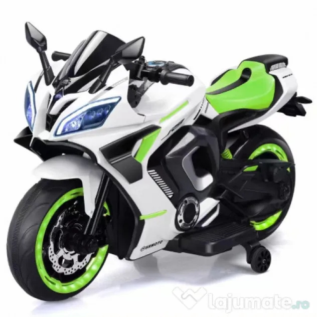 Motocicleta electrica pt. copii, Kinderauto R9, 2x150W, 24V White