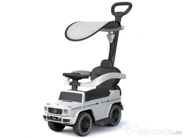 Masinuta premergator pt copii 2 in 1 Mercedes G350d cu parasolar White