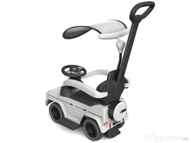 Masinuta premergator pt copii 2 in 1 Mercedes G350d cu parasolar White