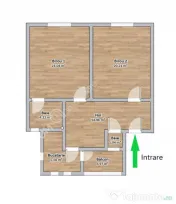 Spatiu birou decomandat cu 2 camere 2 bai balcon parcare Cen 