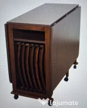 Masa extensibila wenge (6 - 8 locuri) cu 4 scaune + cadou masa mijloc 