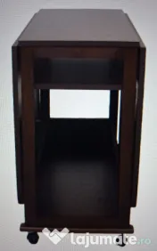 Masa extensibila wenge (6 - 8 locuri) cu 4 scaune + cadou masa mijloc 