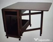 Masa extensibila wenge (6 - 8 locuri) cu 4 scaune + cadou masa mijloc 