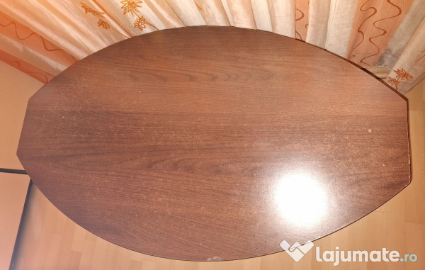 Masa extensibila wenge (6 - 8 locuri) cu 4 scaune + cadou masa mijloc