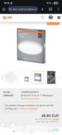 Bec aplica plafoniera led osram