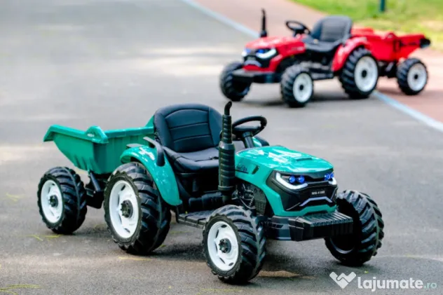 Tractoras electric Kinderauto 1804 2x45W 12V remorca basculabila