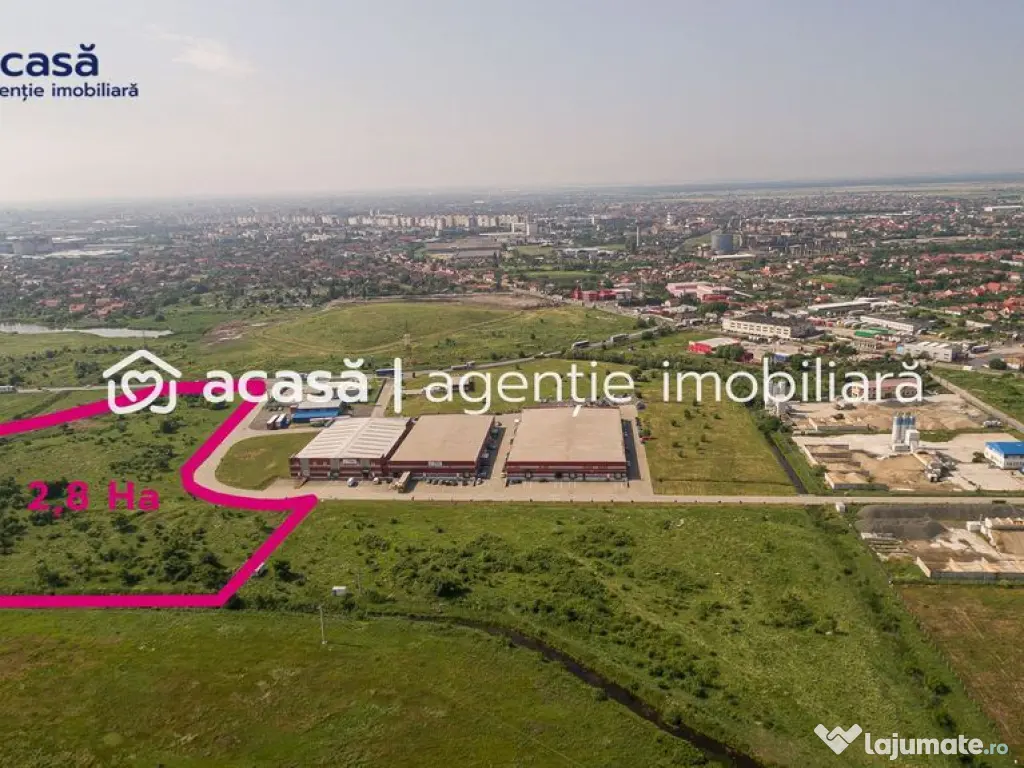 Teren industrial 28812 mp în Parcul Industrial UTA2 Arad