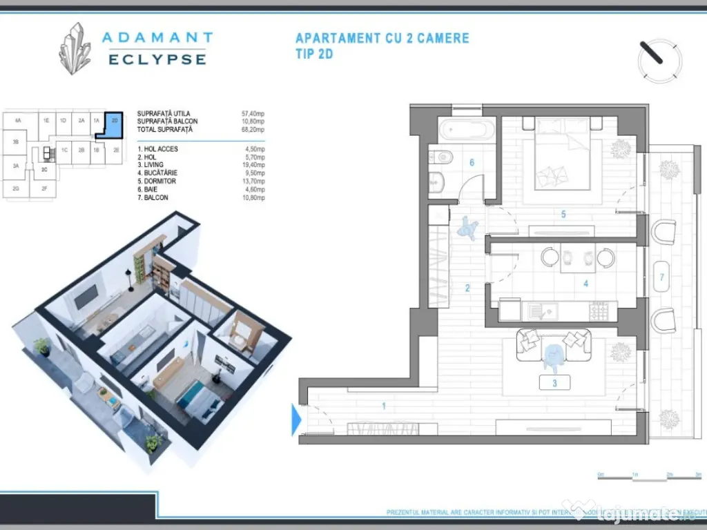 ADAMANT ECLYPSE | 2 camere tip 2D | 68.2mp | decomandat | CUG - Iasi 