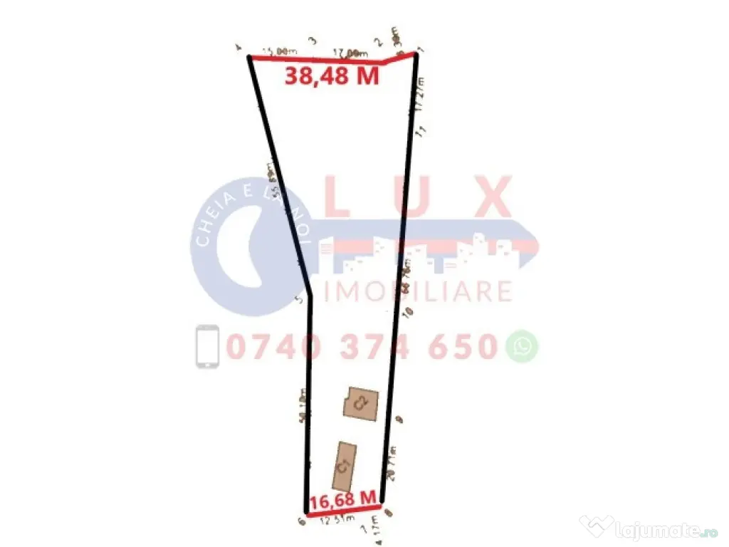 ID 6529 Casa cu teren - Deschidere la CANALUL DUNĂVĂȚ 38,48 ML
