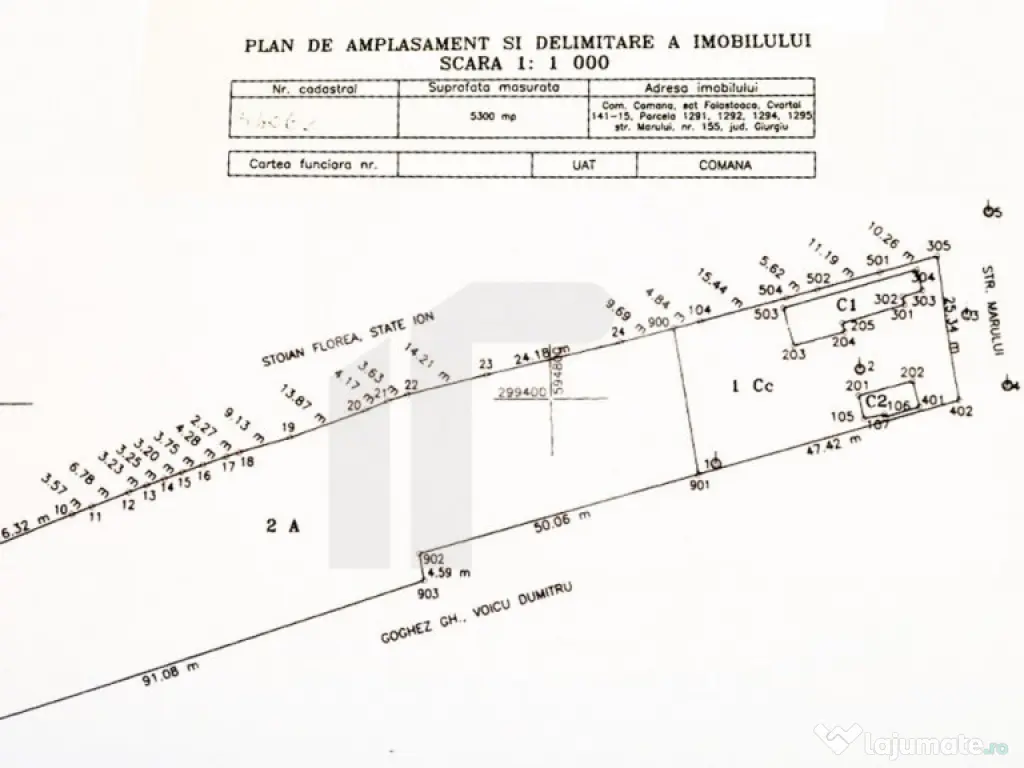 Comana, Falaștoaca - terenuri intravilane de vânzare 970mp 