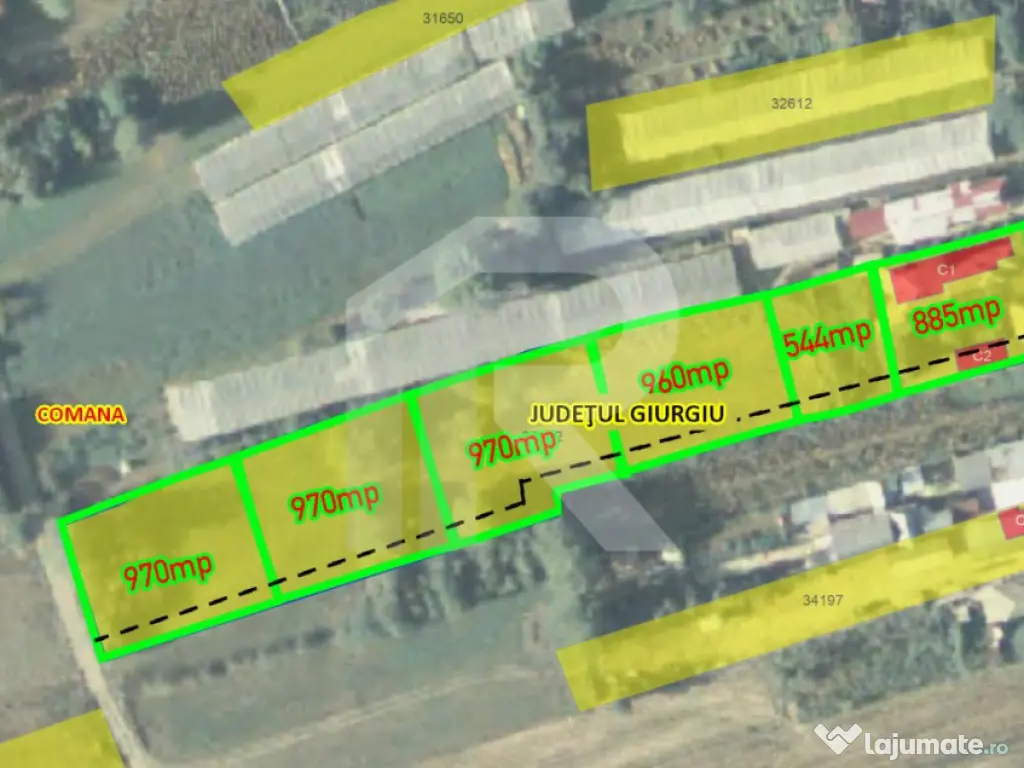 Comana, Falaștoaca - terenuri intravilane de vânzare 970mp 