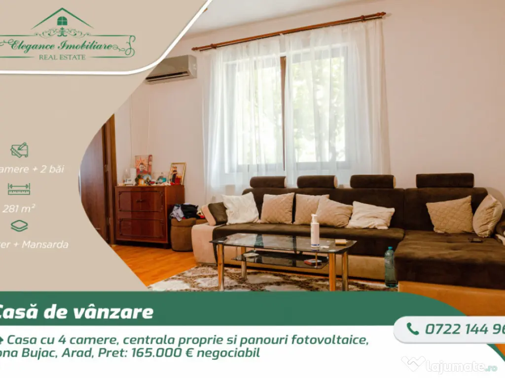 Casa cu 4 camere, centrala proprie si panouri fotovoltaice,