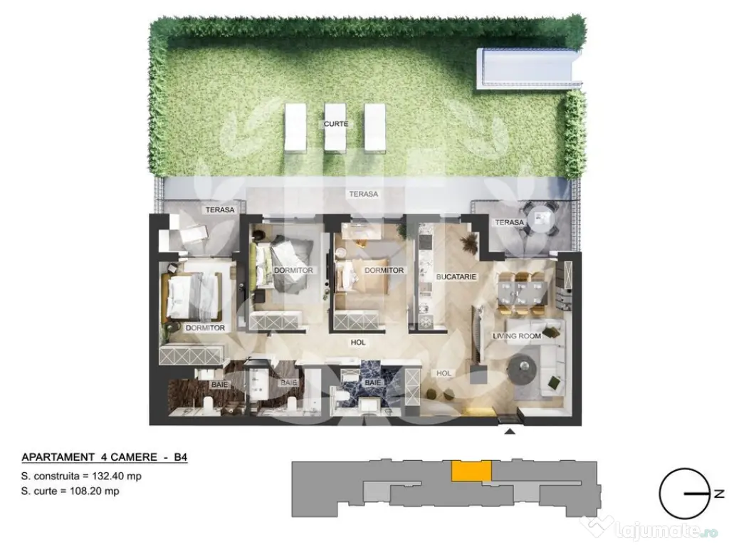 Apartament 4 camere | Plaza Pipera | Curte privata | Bloc...