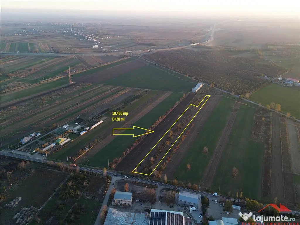 Teren 10.450 mp, D=28 ml, langa AUTOSTRADA A7 