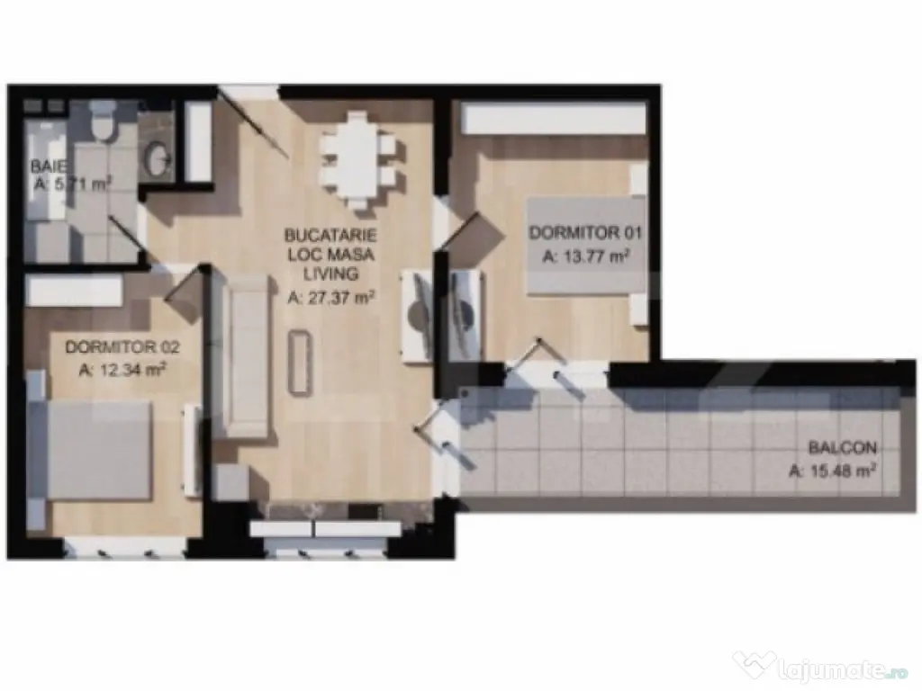 Apartament cu 3 camere, terasa 15mp, parcare , zona centrala