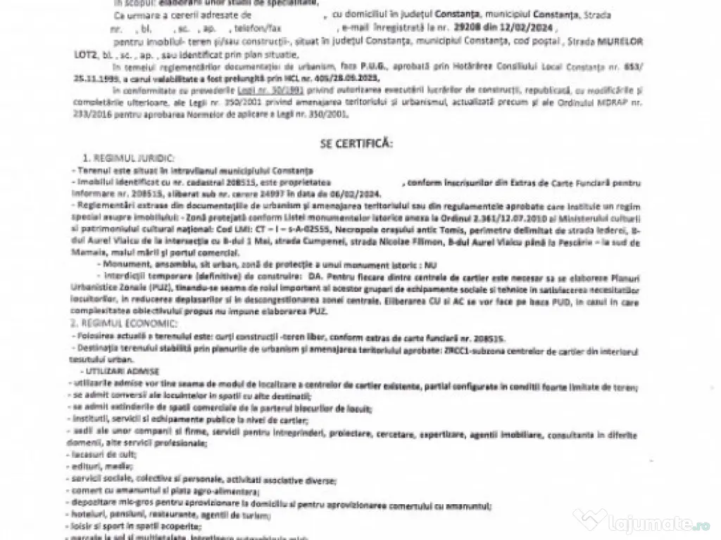 Tomis Nord – Teren 423mp deschidere 18,53m COMISION 0%