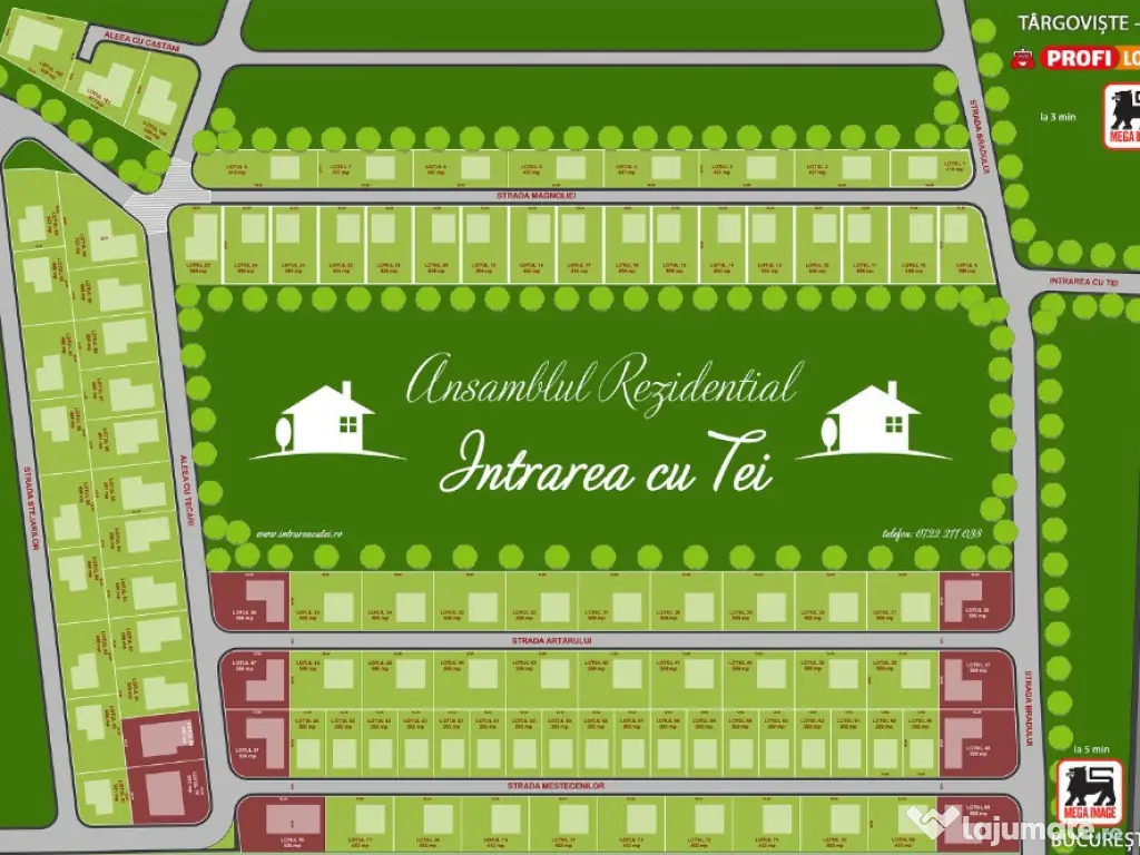 Terenuri cu curent, gaze, in rate 500€/luna Tartasesti, Baldana, Gulia 