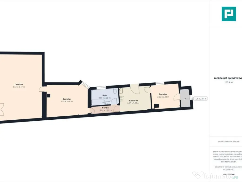 Apartament la casă, 3 camere - P-ța Catedralei