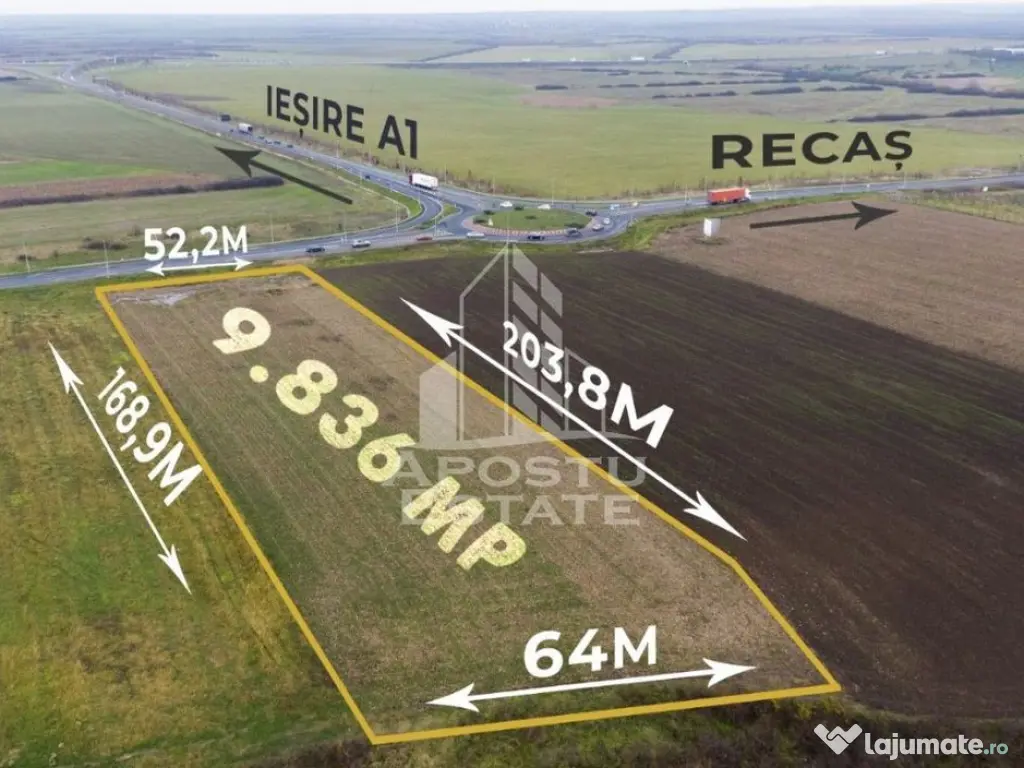 Teren extravilan la 1 minut de ieșirea pe autostrada A1