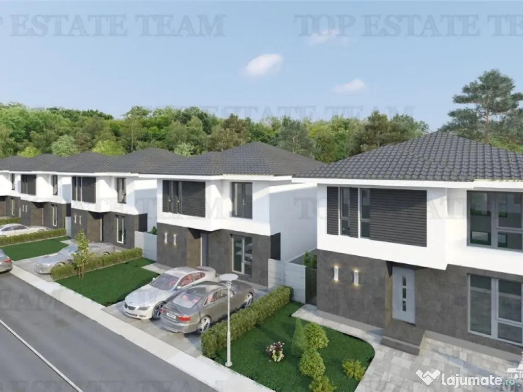 Vila moderna individuala cu 4 camere , 3 bai , Living open s 