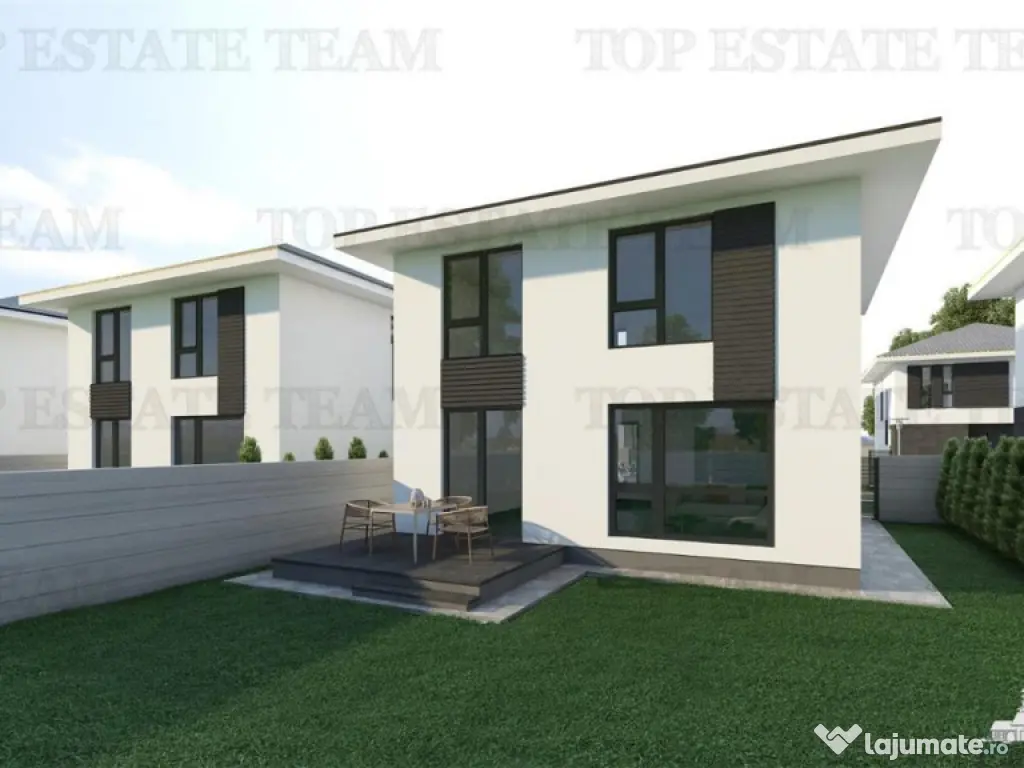 Vila moderna individuala cu 4 camere , 3 bai , Living open s 