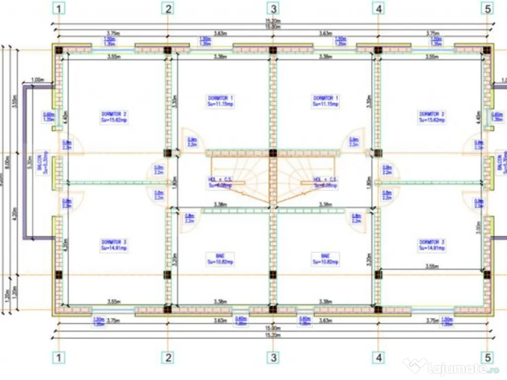 Duplex de vanzare, cu 4 camere, 100 mp+250 mp teren, zona Ip