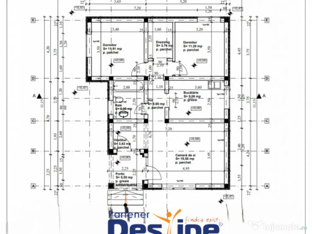 Casă tip mediteranean 75 mp P+POD edificată 2024 500 mp TE 