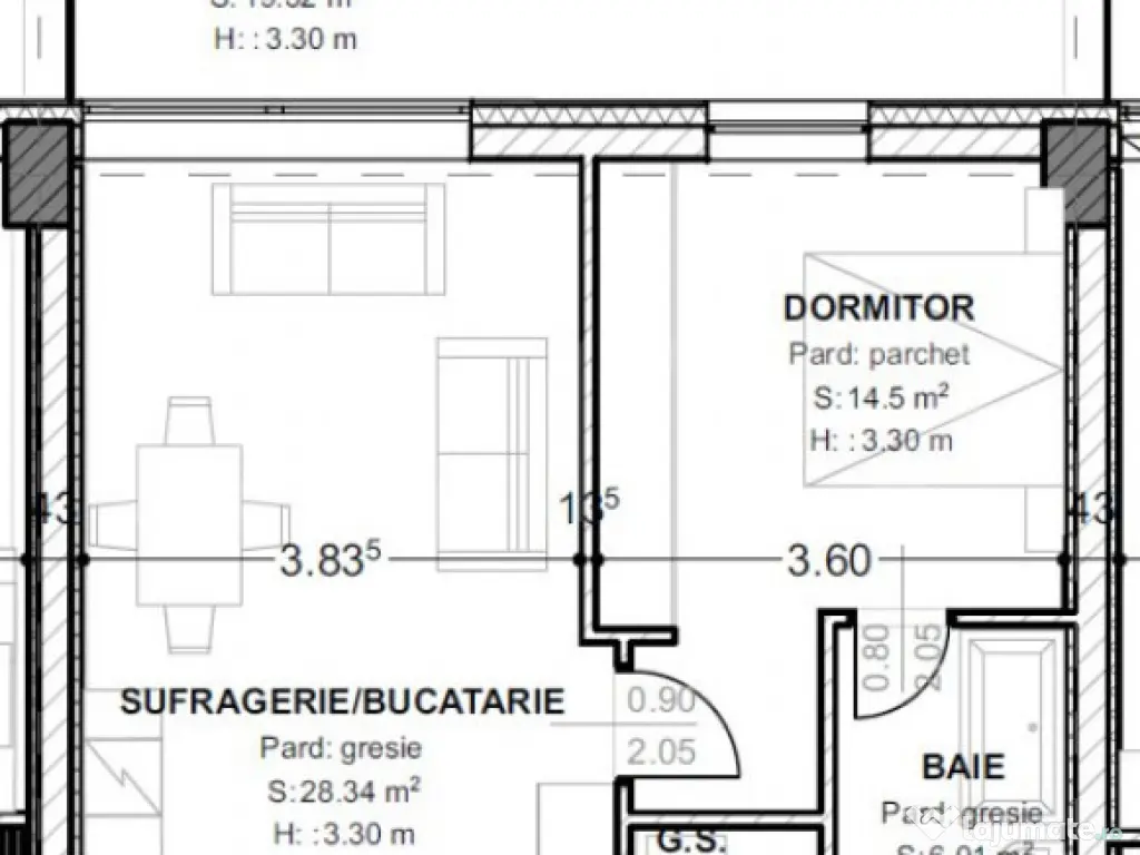 Apartament de vanzare, cu 2 camere, 71 mp, terasă 19 mp, zo