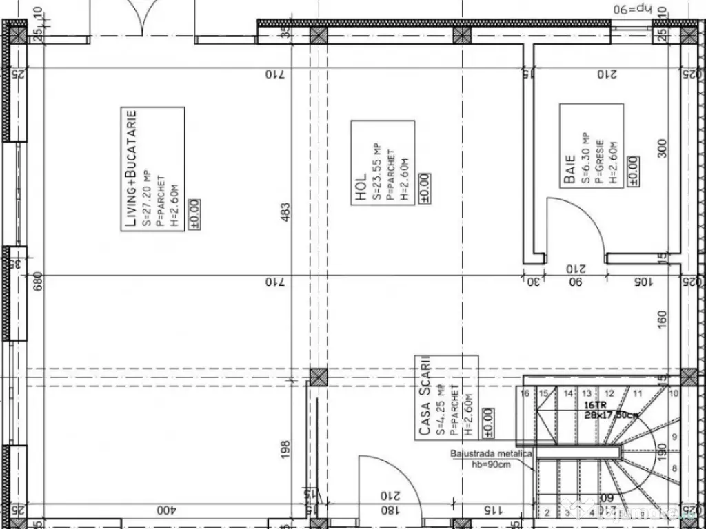 Duplex semifinisat, zona tautiului