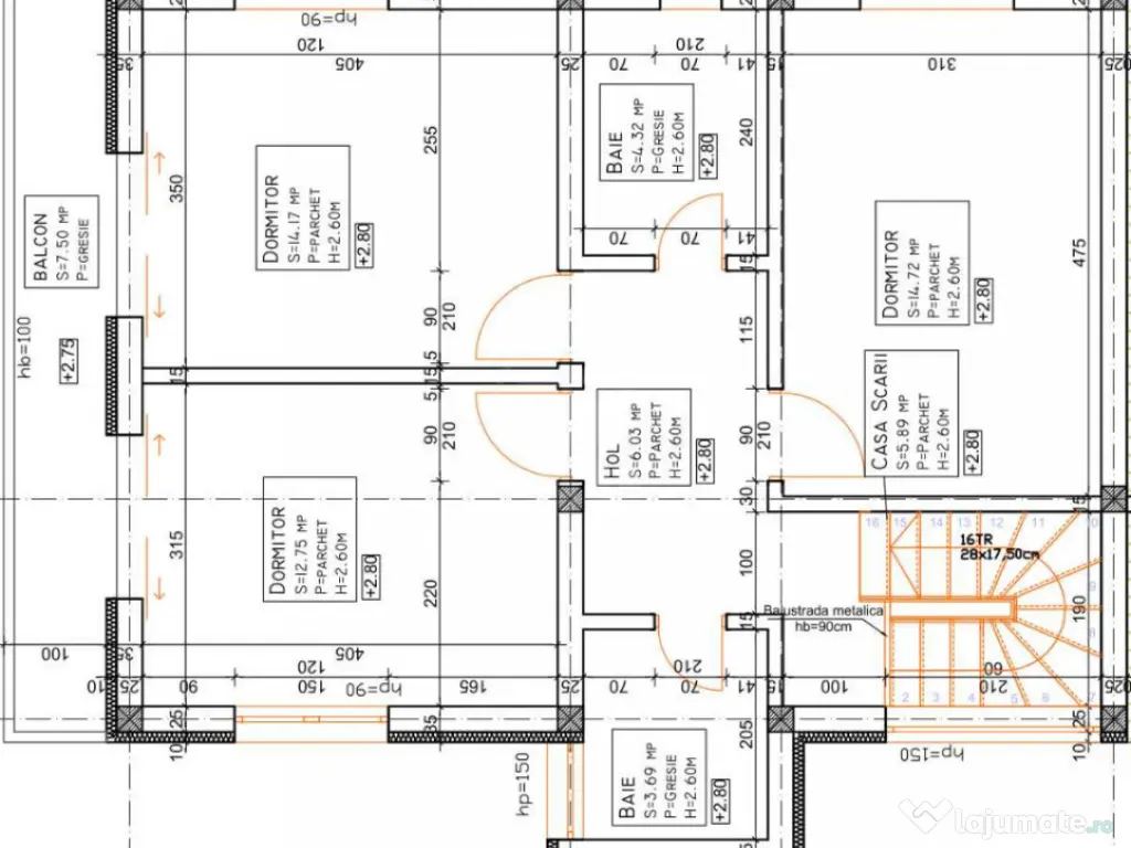 Duplex semifinisat, zona tautiului