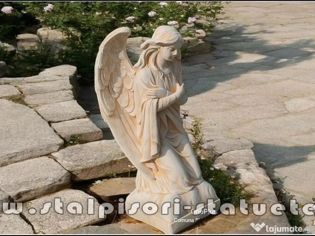 Statuetă îngeraș, galben patinat, model S59.