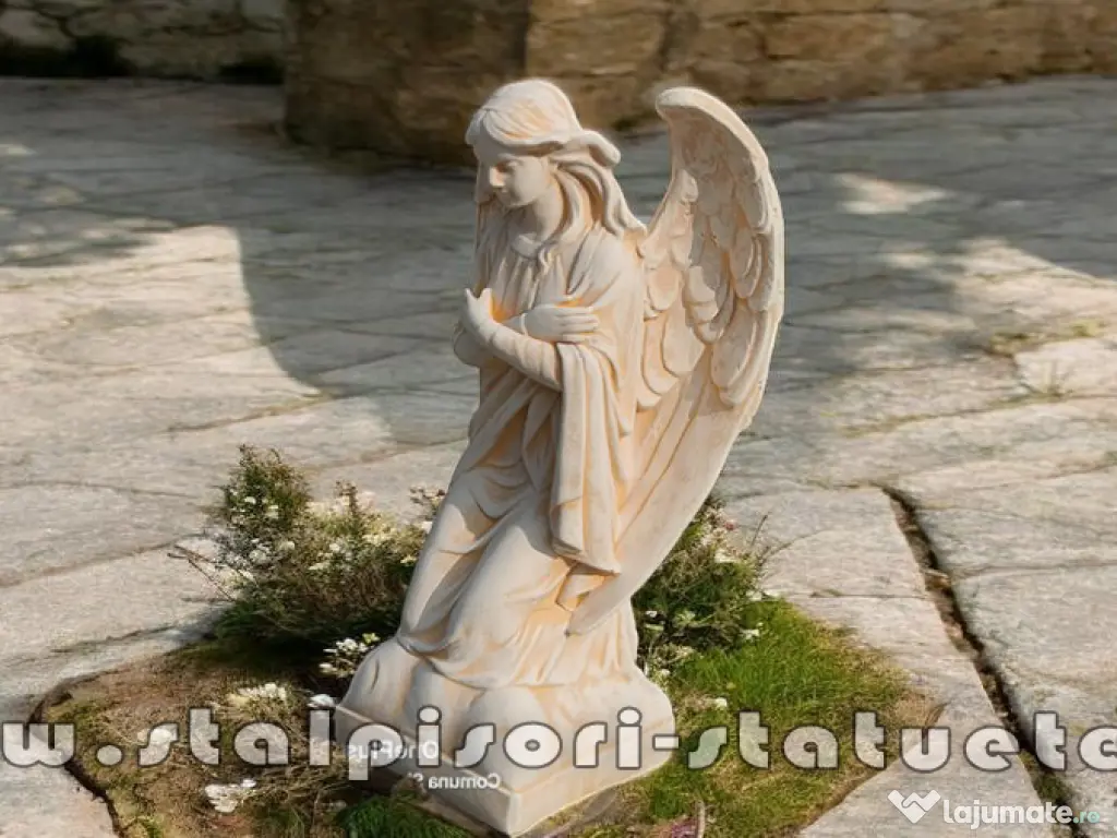 Statuetă îngeraș, galben patinat, model S59.