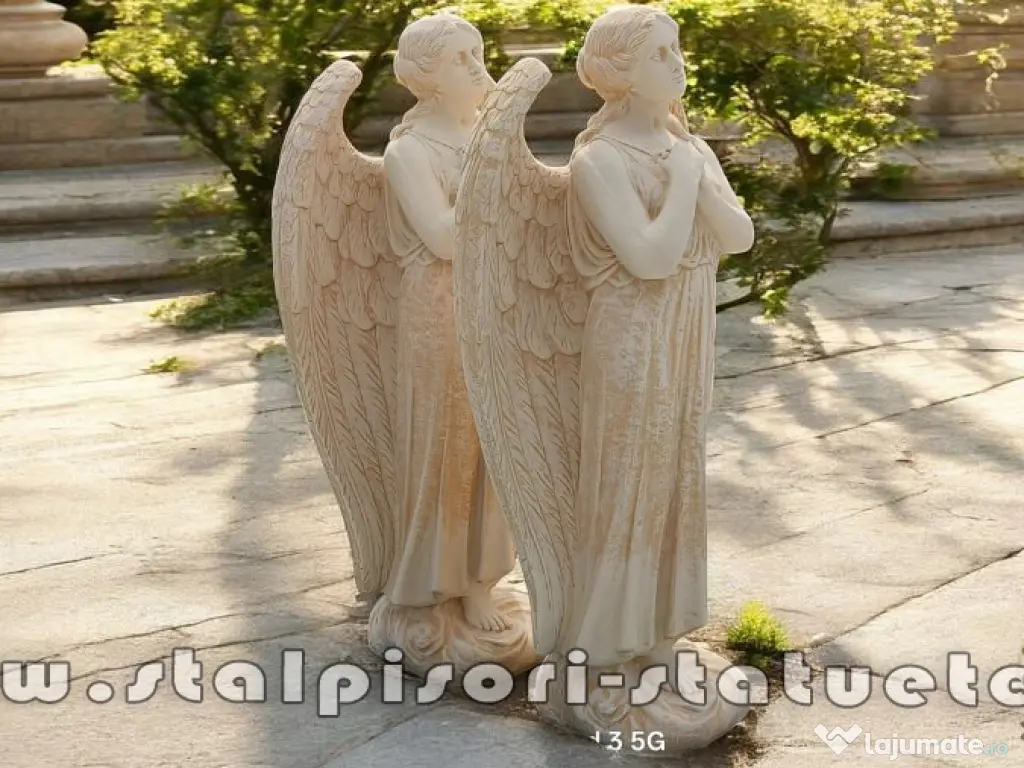 Statuetă îngeraș mare, galben patinat, model S20. 