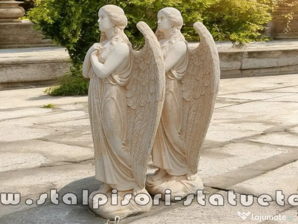 Statuetă îngeraș mare, galben patinat, model S20. 