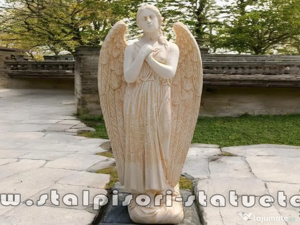 Statuetă îngeraș mare, galben patinat, model S20. 