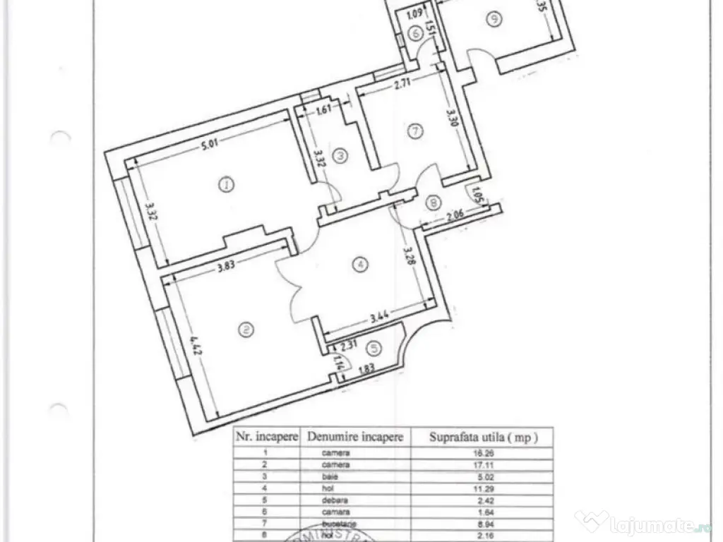 Apartament 3 camere zona Central 