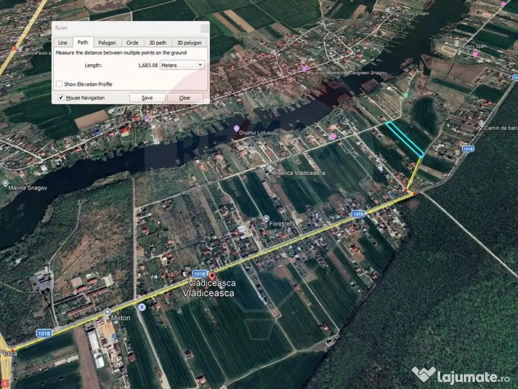 Teren intravilan, 3916 mp, dubla deschidere, Vladisceasca