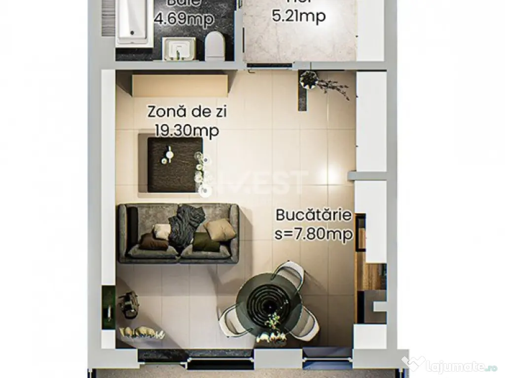 Apartament 1 cameră - spațios într-un complex rezidenția