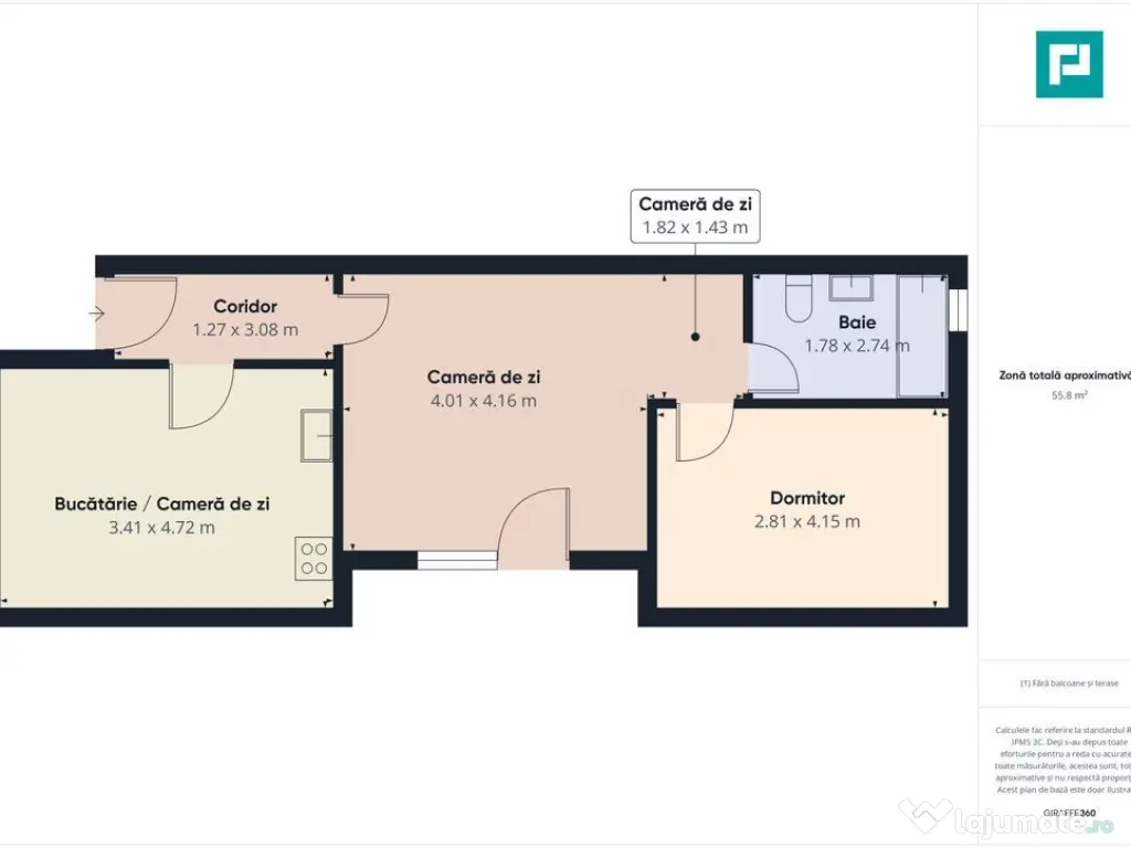 Apartament panoramic cu 2 camere, zona Confecții 