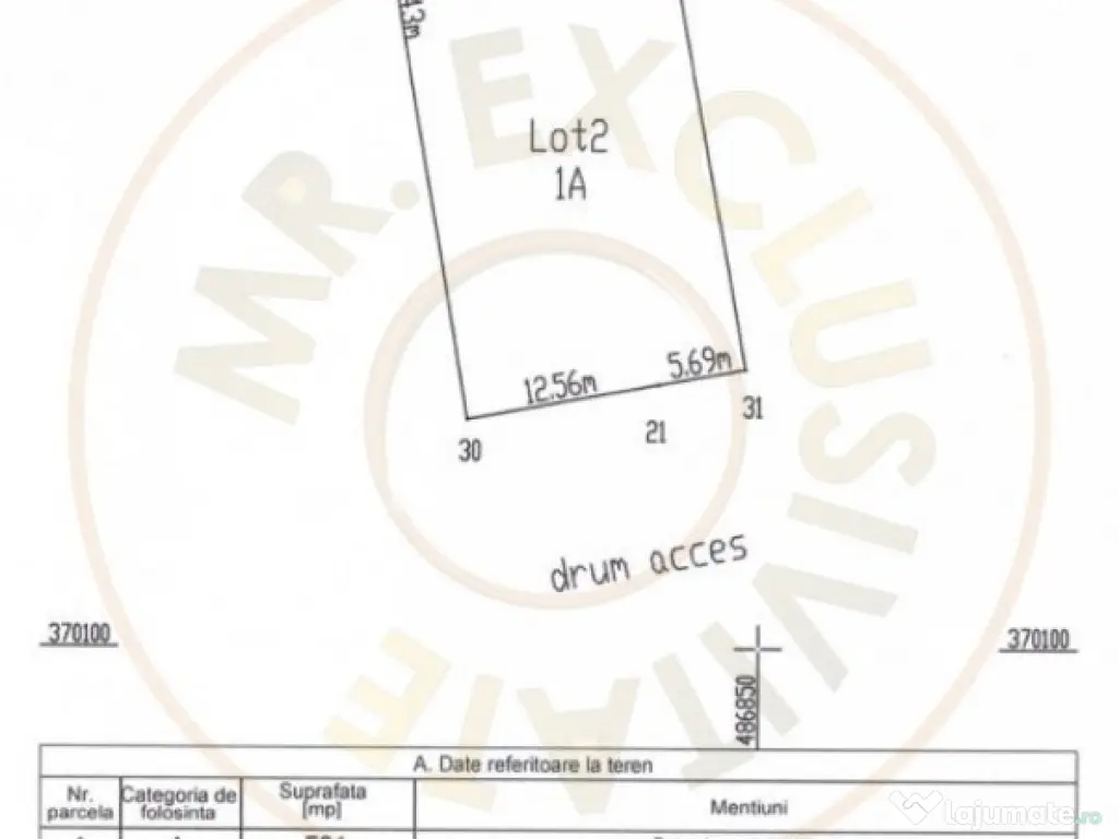 Teren 500 mp intravilan Smeura Stoenari - 4 loturi
