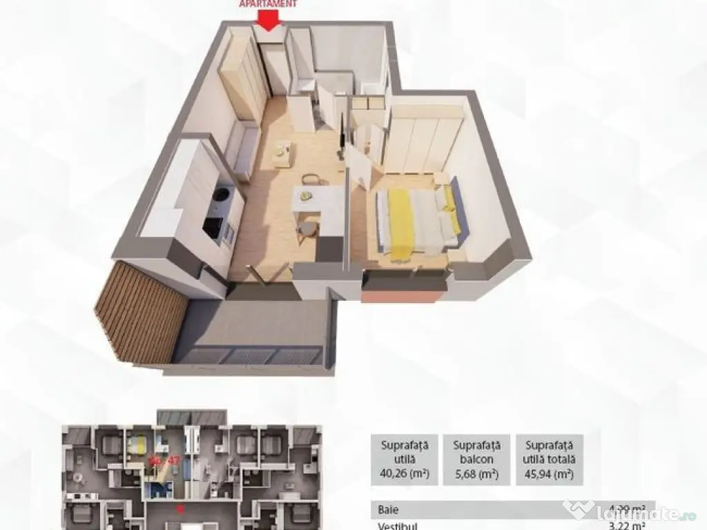 Apartament 2 camere – Arad, complex rezidențial ARED 