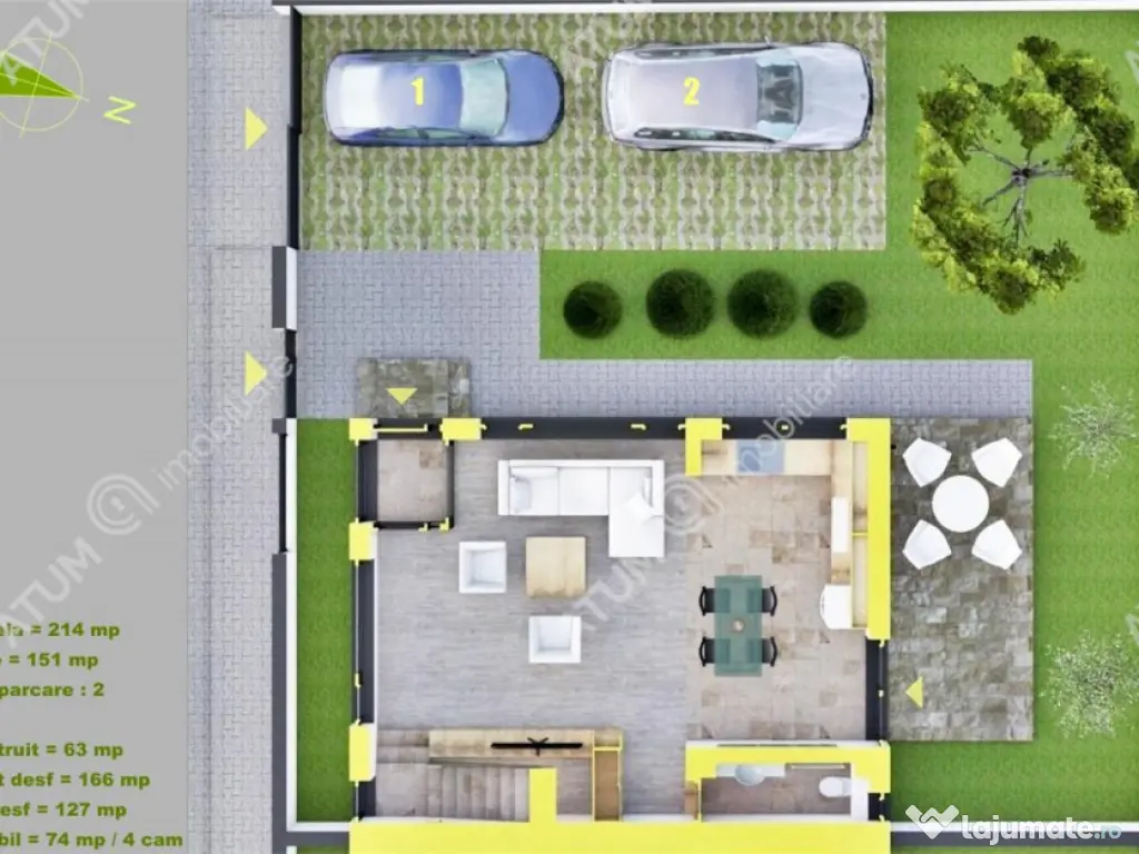 Casa moderna cu 4 camere 3 bai si teren de 214 mp zona Triaj 