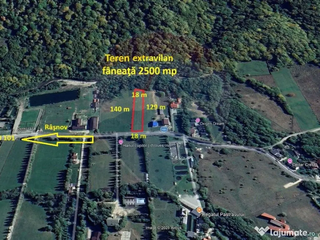 Teren extravilan, 2500 mp, Râşnov, Glăjărie