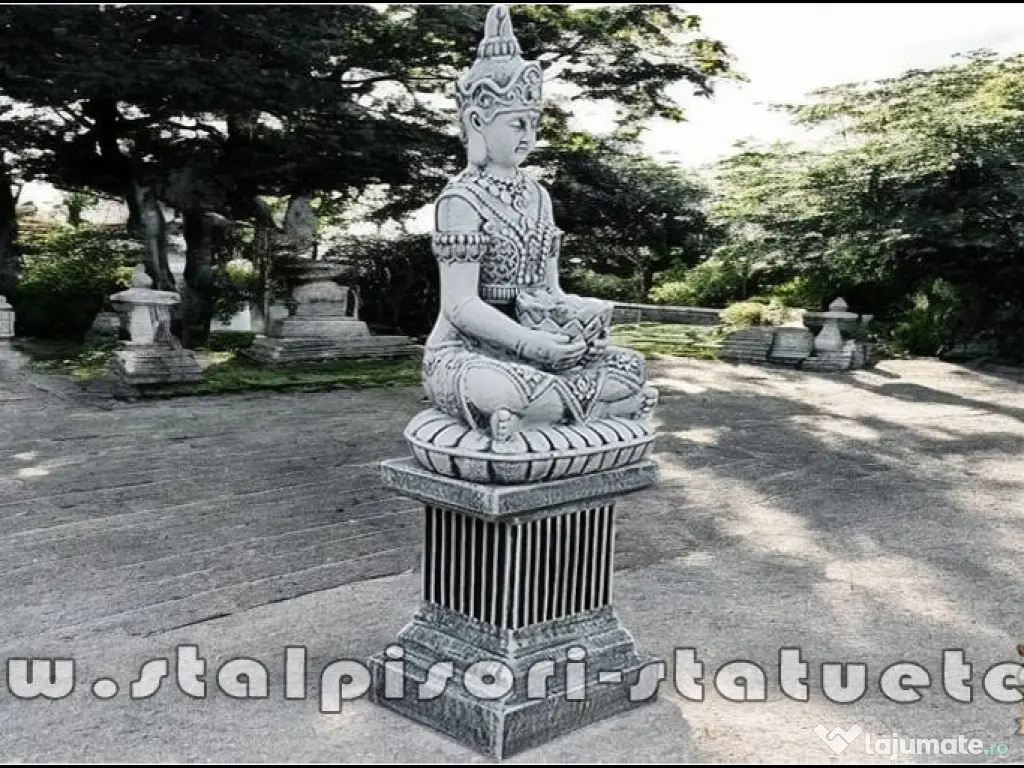 Statuetă Buddha Kwan Yin, gri antichizat, model S8 (2). 