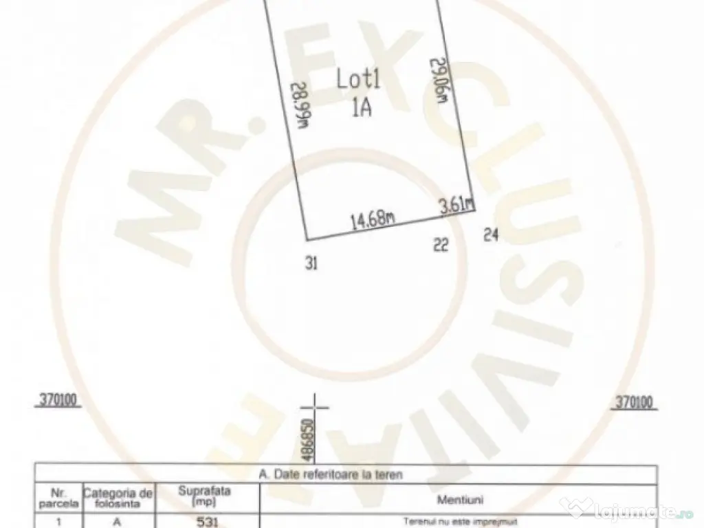 Teren 500 mp intravilan Smeura Stoenari - 4 loturi 