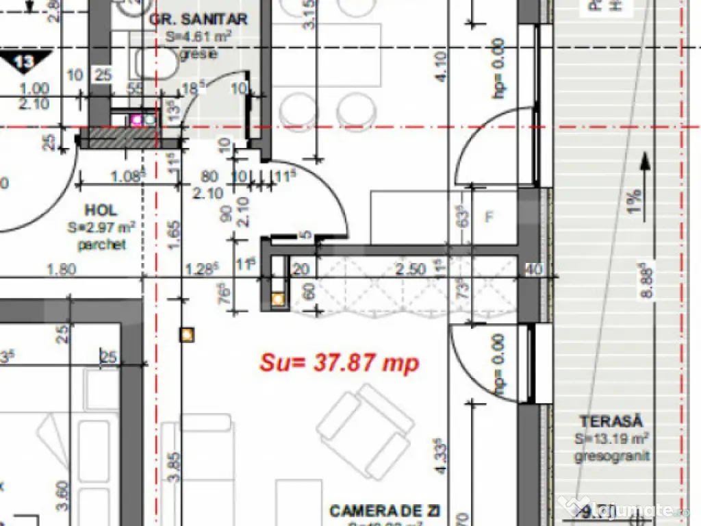 COMISION 0% OFERTA! Apartament 2 camere, Terasa 13mp, Apahid