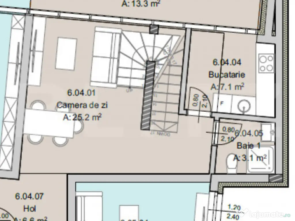 Apartament 3 camere, 79 mp, Terasa 13 mp, Imobil Nou, Semice